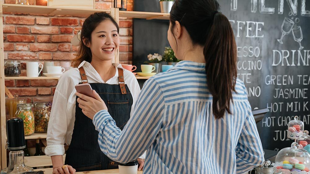 two women at a local store