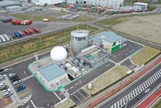 the view of the food recycled power plant in Sendai