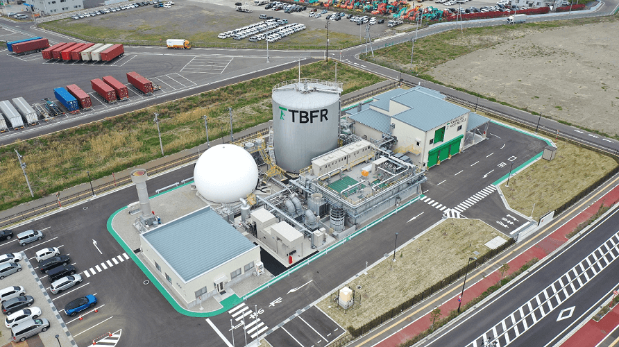 the view of the food recycled power plant in Sendai