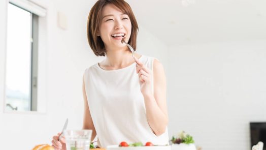 a person eating