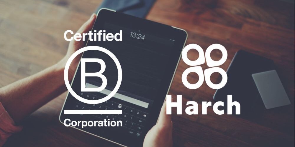 B Corporation Logo and Harch Logo