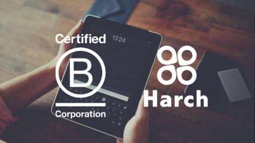 B Corporation Logo and Harch Logo