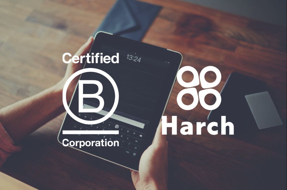 B Corporation Logo and Harch Logo