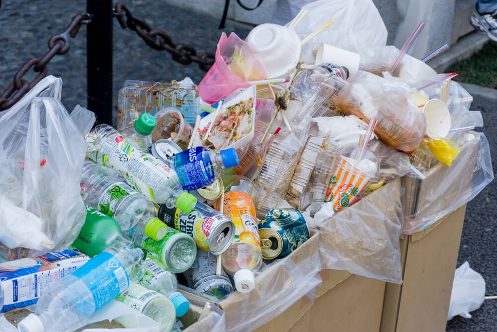 garbage waste from festival