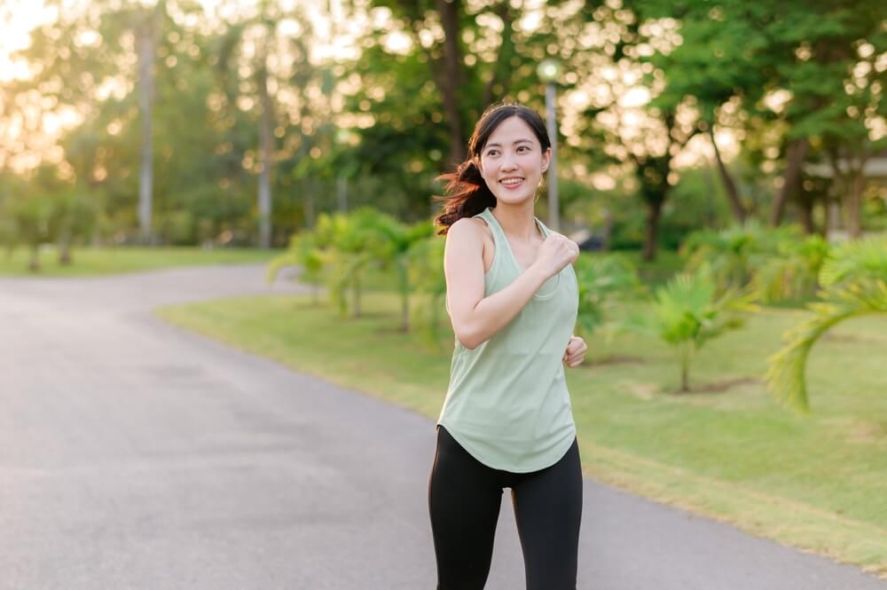 a jogging woman